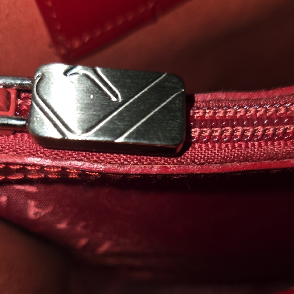 Furla Red Glossy Tote Bag with Metallic Charm - Picture 9 of 10